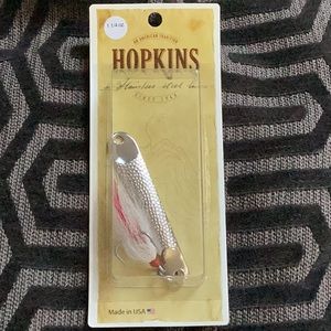 Hopkins stainless steel hammered fishing lure 1 1/4 oz 3BW